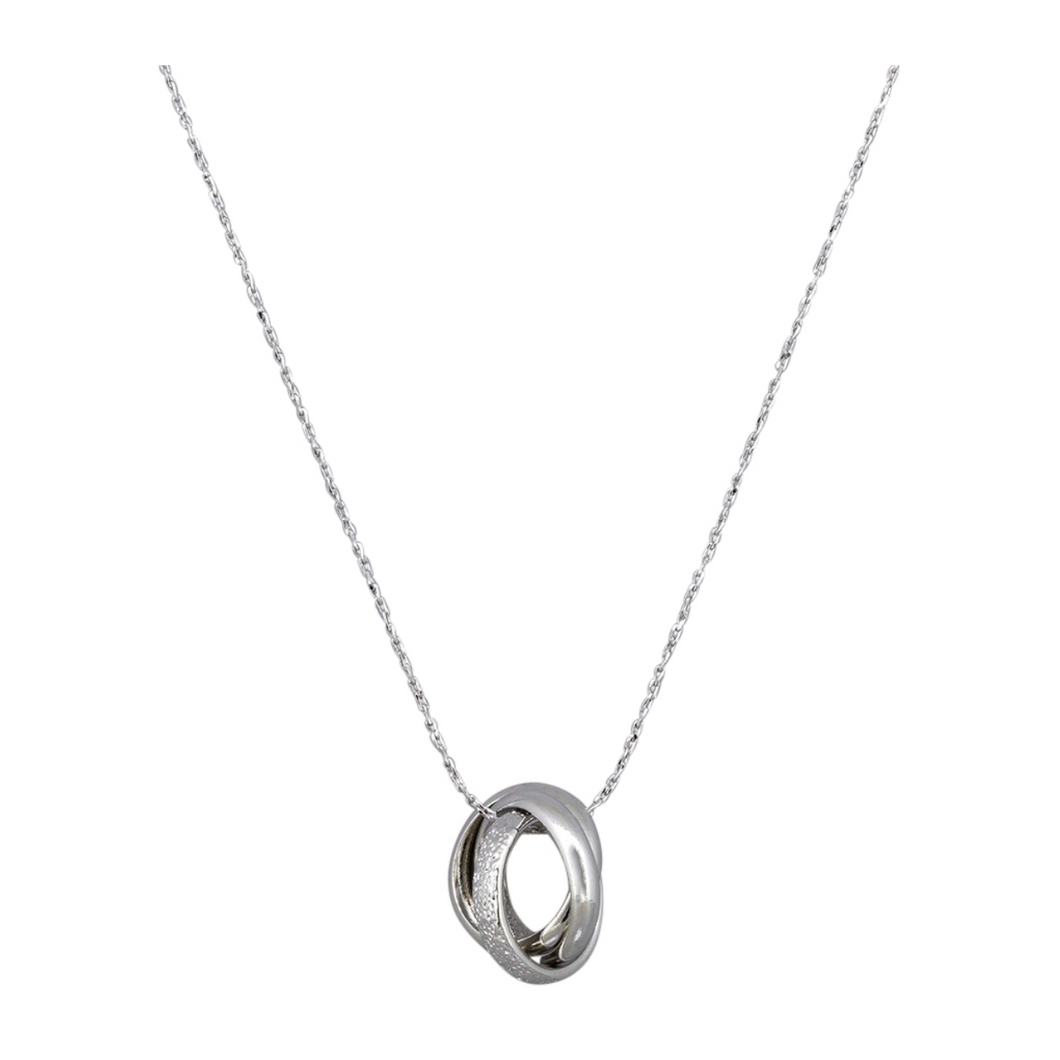 Silver Triple Ring Necklace