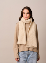 Load image into Gallery viewer, Beige Ribbed Scarf