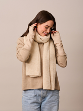 Load image into Gallery viewer, Beige Ribbed Scarf