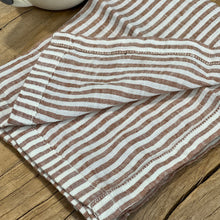 Load image into Gallery viewer, Rust Stripe Linen Tea Towel