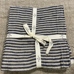 Blue Pinstripe Linen Tea Towel