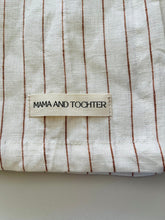 Load image into Gallery viewer, Pure French Linen Tea Towel (Toffee Pinstripes)