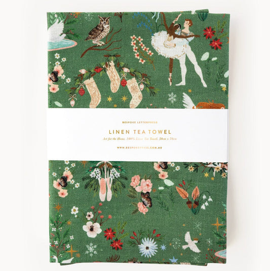 Fairytale Christmas Linen Tea Towel
