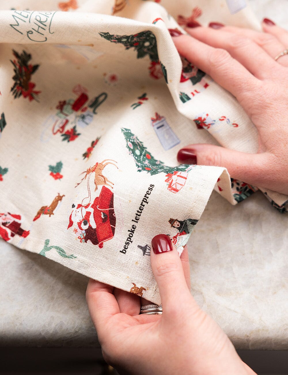 Season of Joy Linen Tea Towel