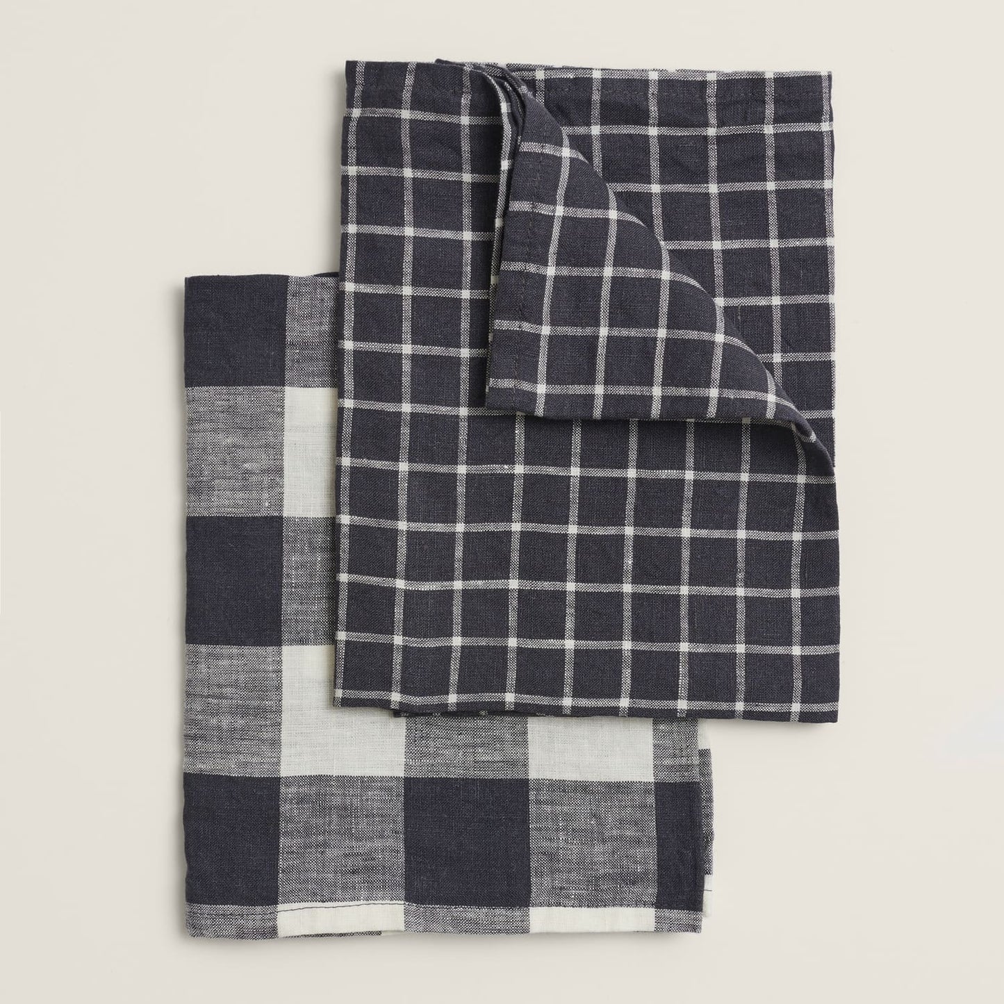 Linen Tea Towel Set - Navy