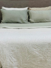 Sage Green Plain Linen Pillowcase Set