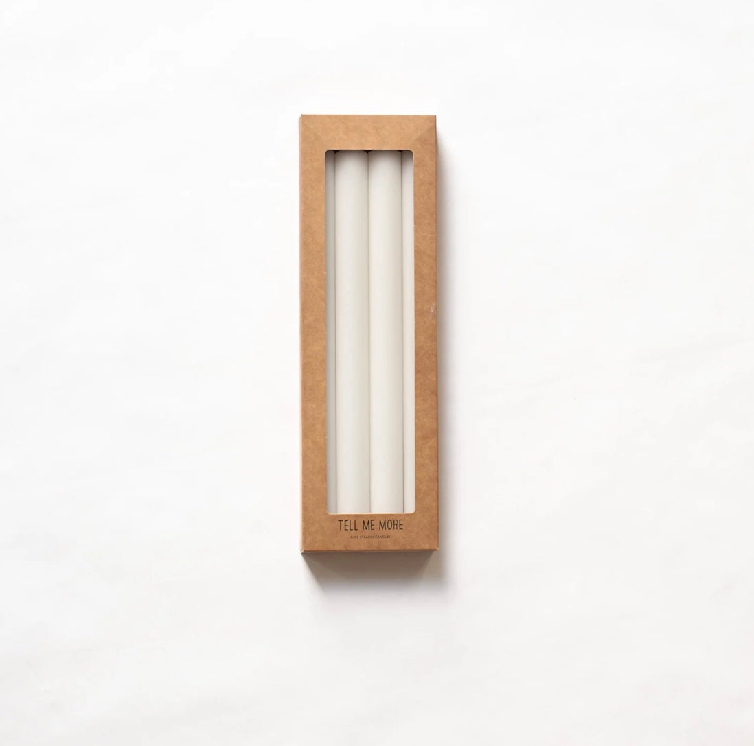 28 cm Dinner Candle - WHITE (4 pack)