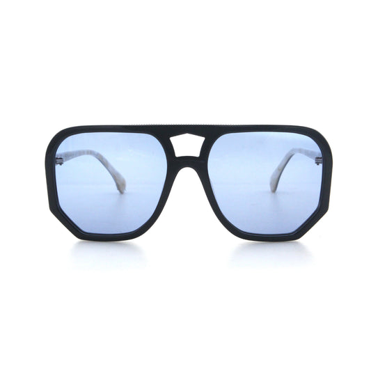 Wager - Black W/ Blue Monochrome Lens