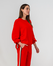 Load image into Gallery viewer, Winnie Speed Stripe Jumper Poppy Red