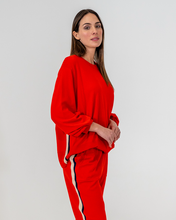 Load image into Gallery viewer, Winnie Speed Stripe Jumper Poppy Red