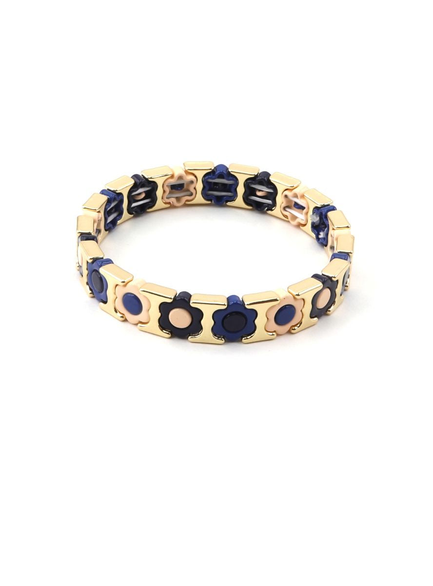 Navy Daisy Tile Bracelet