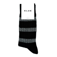 Load image into Gallery viewer, Merino Wool Black &amp; Grey Stripe Socks