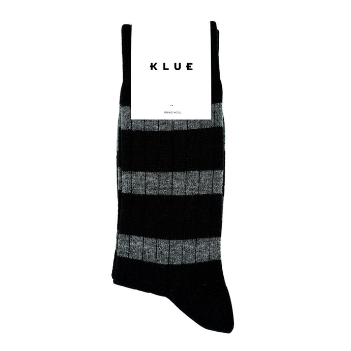 Merino Wool Black & Grey Stripe Socks