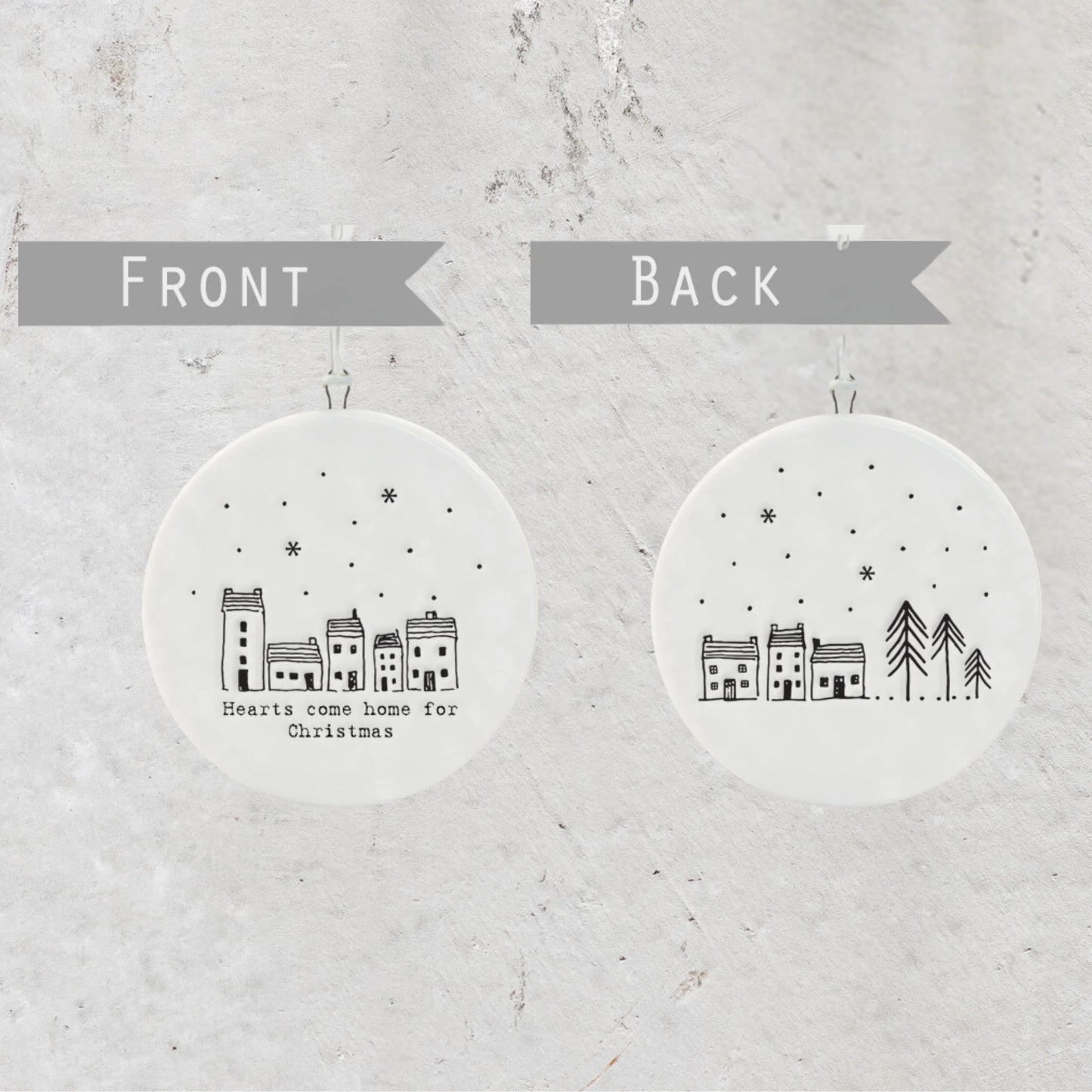 Hearts Porcelain Bauble