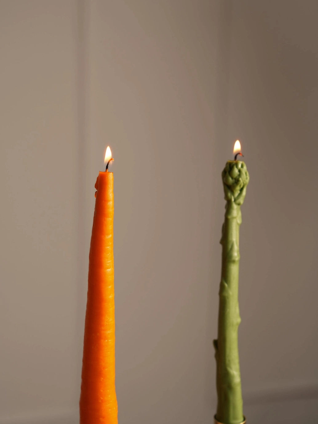 Carrot & Asparagus Taper Dinner Candle - 2 pieces