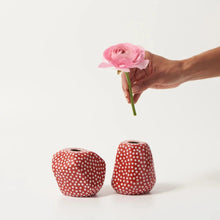 Load image into Gallery viewer, Facet Vase Medium Red Spots