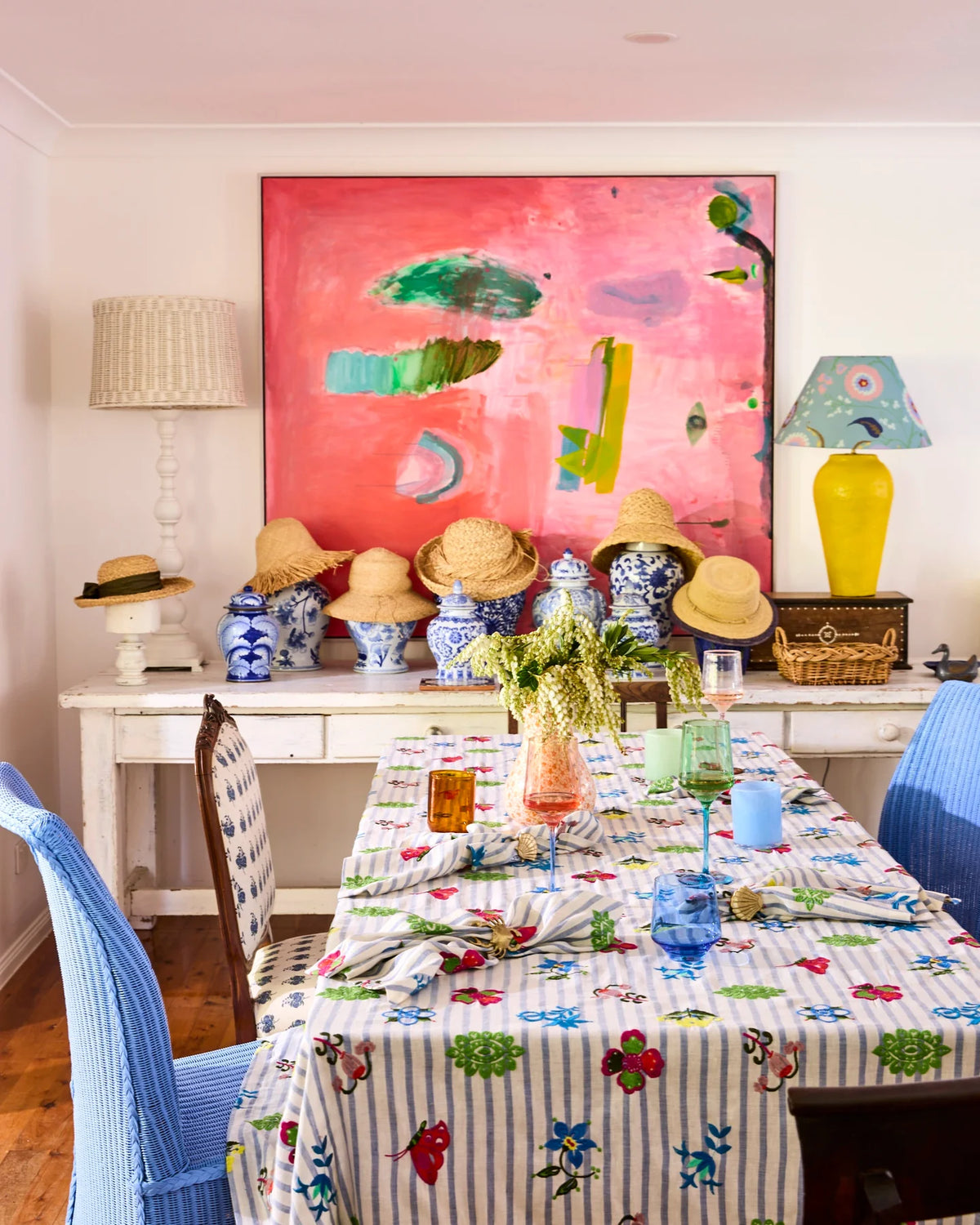Anna Spiro Malabar Floral Embroidered Tablecloth