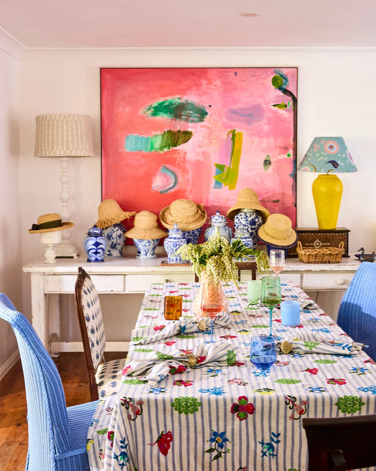 Anna Spiro Malabar Floral Embroidered Tablecloth