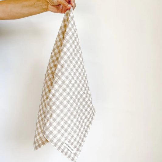 Pure French Linen Tea Towel (Gingham)