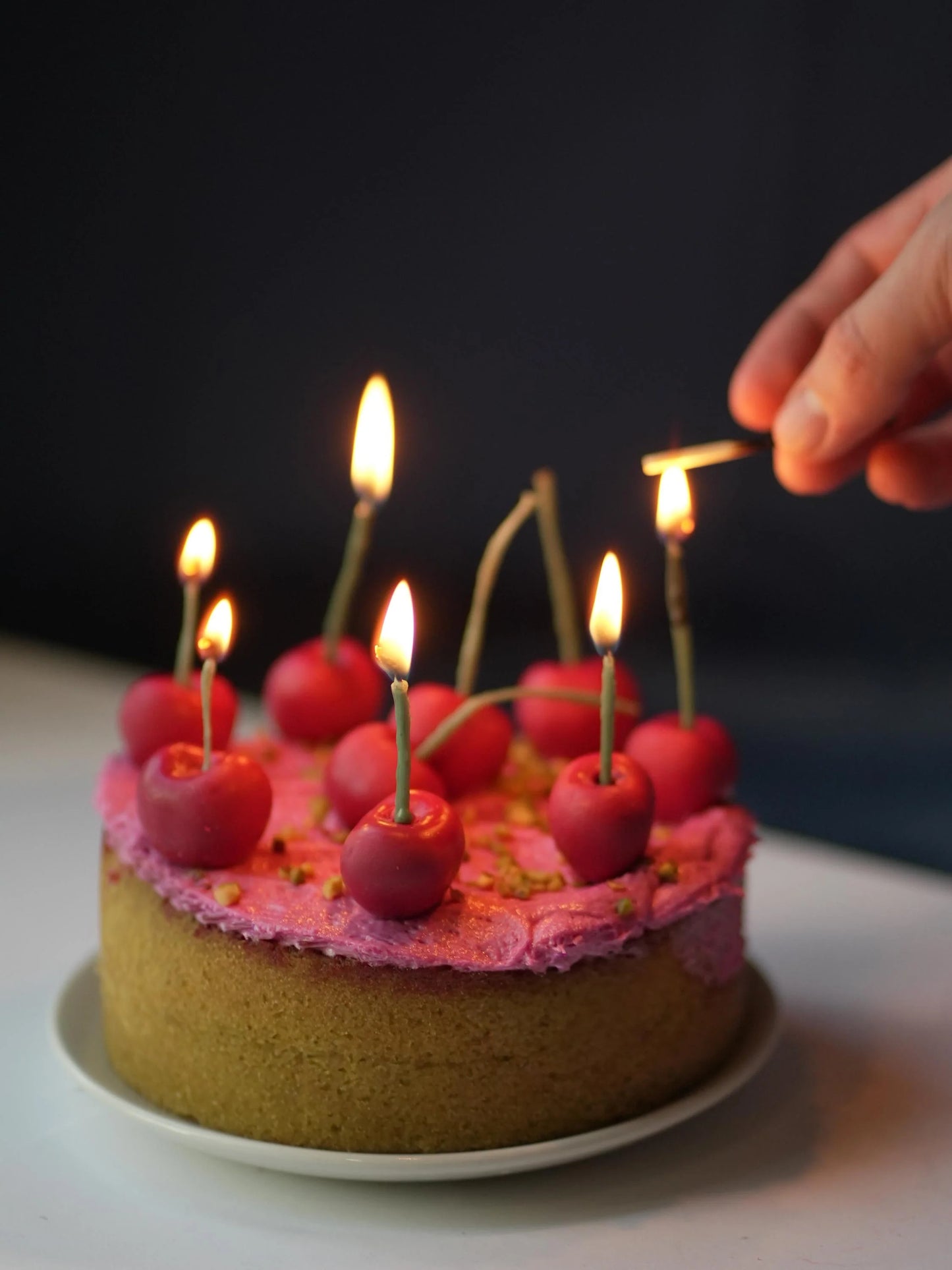 Cherry candles - set of 8 pieces