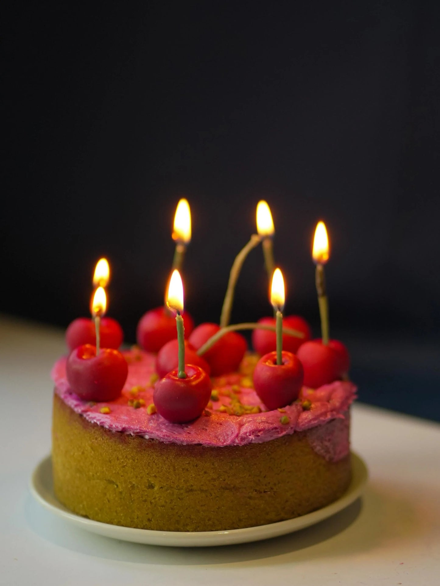 Cherry candles - set of 8 pieces