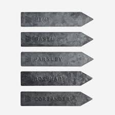 Pressed Tin Herb Stakes - set of 5