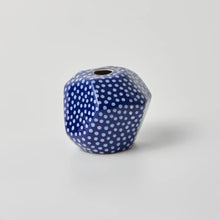 Load image into Gallery viewer, Facet Vase Small Blue Spots