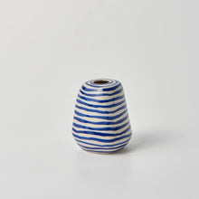 Load image into Gallery viewer, Facet Vase Medium Blue Lines