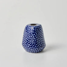 Load image into Gallery viewer, Facet Vase Medium Blue Spots