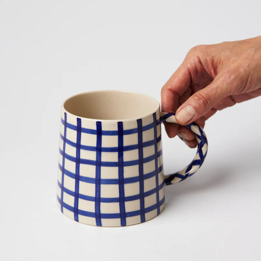 Larder Mug Navy Check