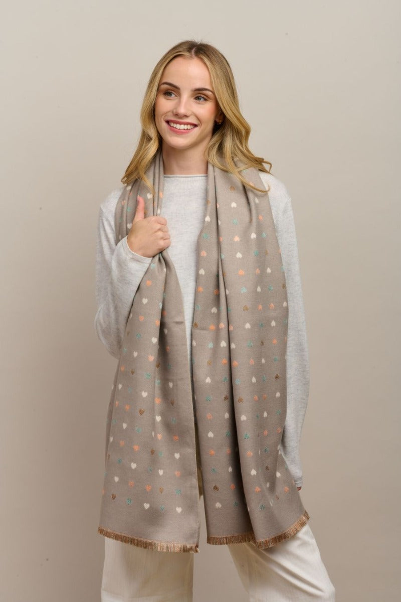 Latte Mini Heart Scarf
