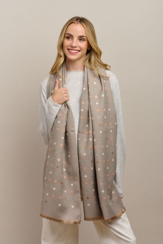 Latte Mini Heart Scarf
