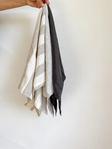 Pure French Linen Tea Towel (Pinstripe)