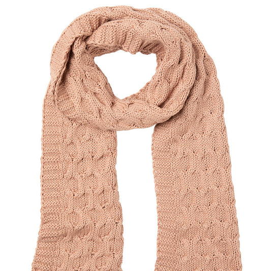 Chain Stitch Knit Scarf Blush
