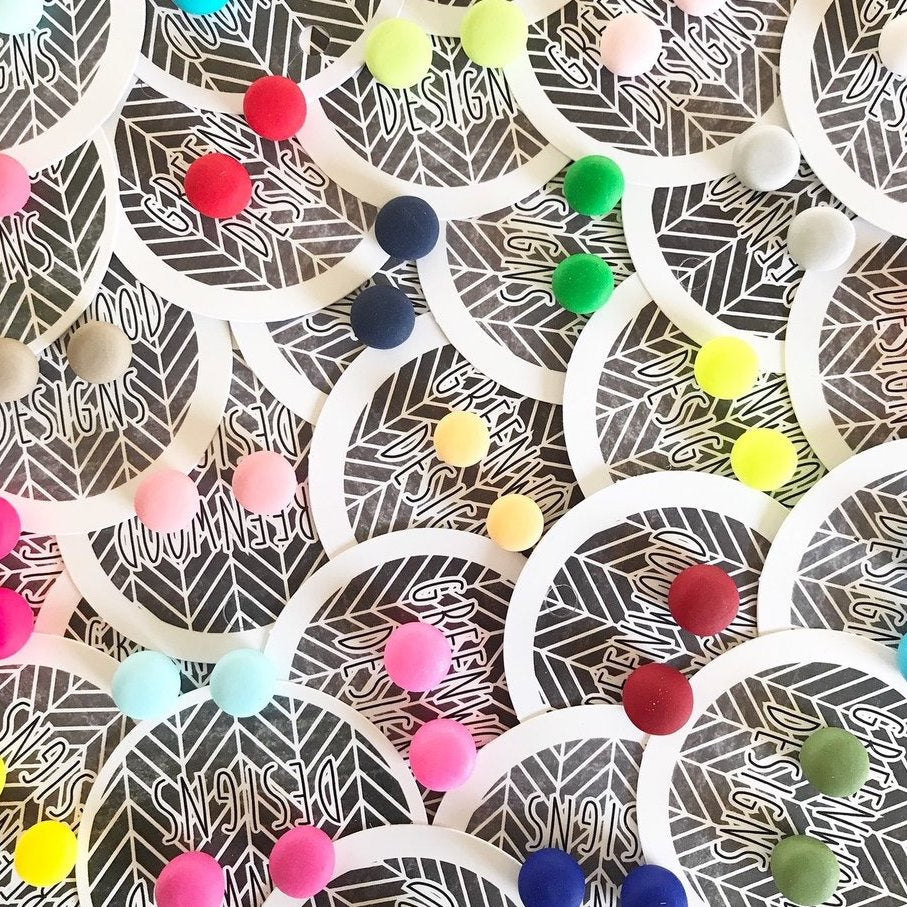 Round Navy Earrings