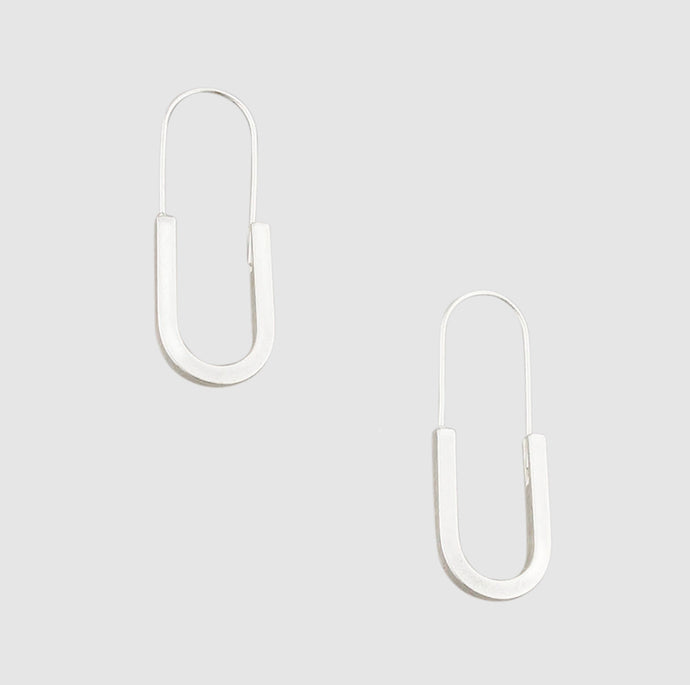 Silver U-Turn Hoops