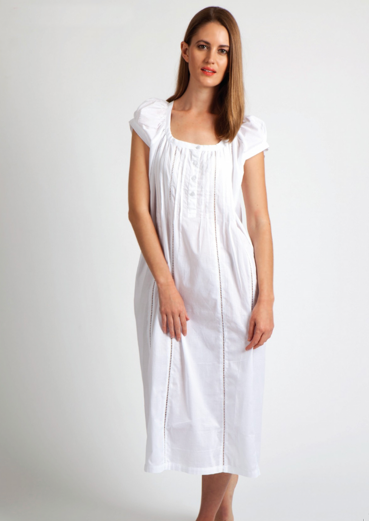 Arabella Pleated White Nightie