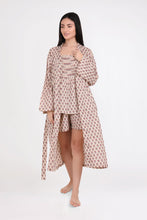Load image into Gallery viewer, Arabella Dressing Gown Cream with Red Flowers