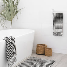 Load image into Gallery viewer, Pom Pom Black &amp; White Bath Towel