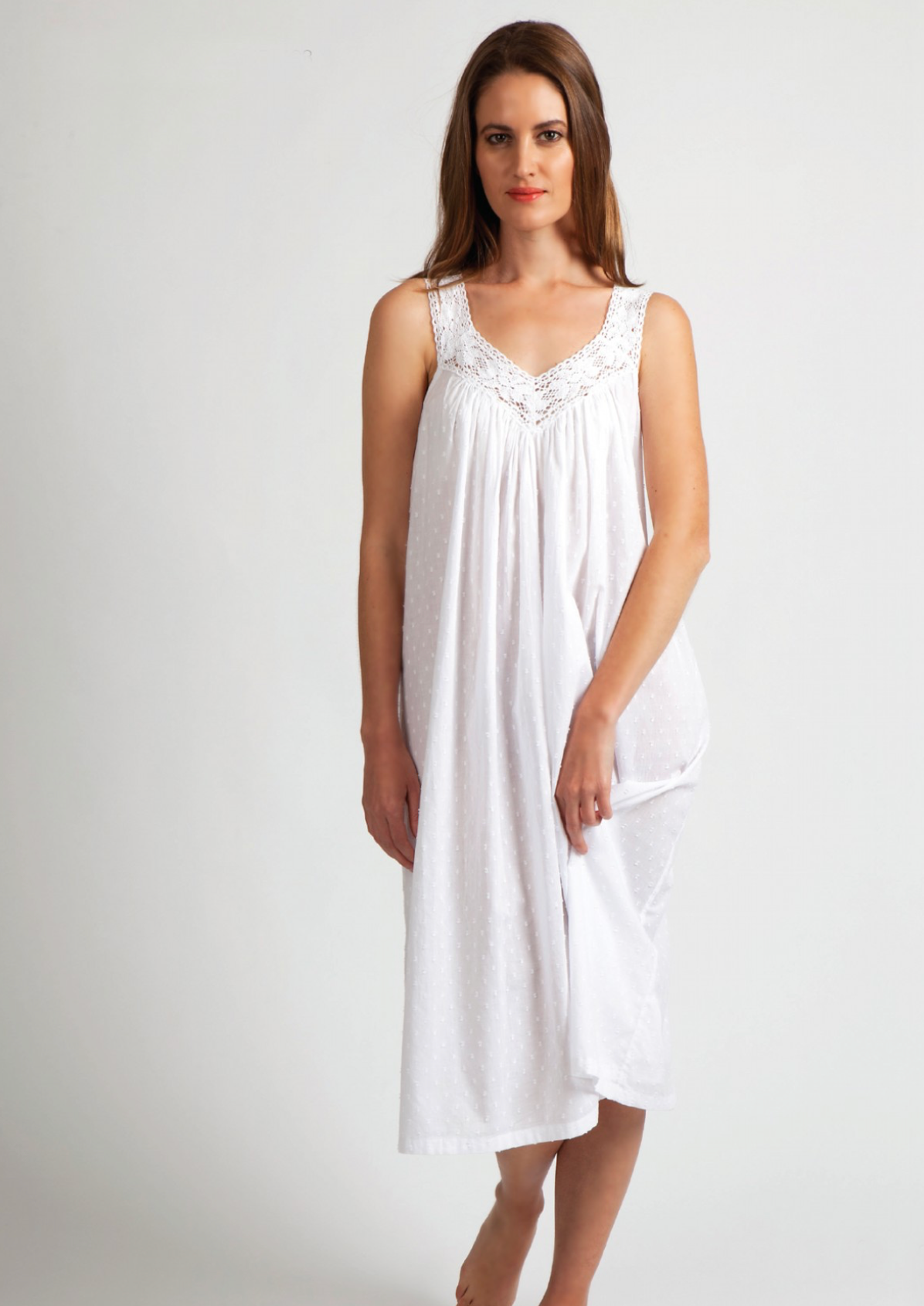 Arabella White Hail Spot Nightie